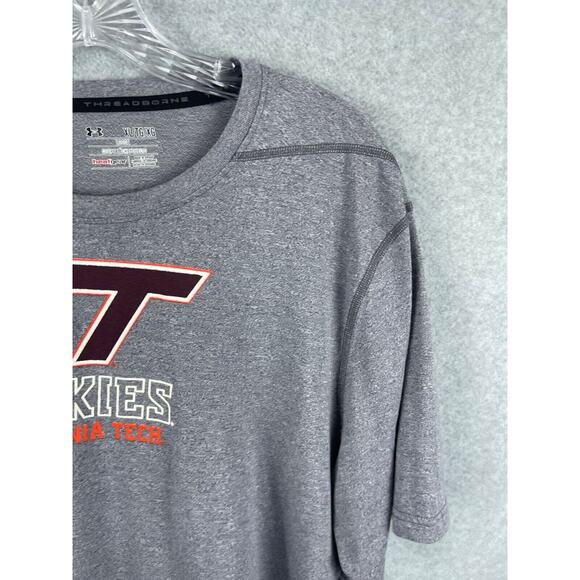 Under‎ Armour Virgina Tech Shirt Men's XL Gray HeatGear Loose Short Sleeve - Picture 3 of 9